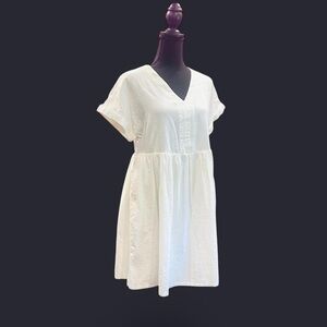 Universal Thread Off White Babydoll Pullover Loose Dress XS